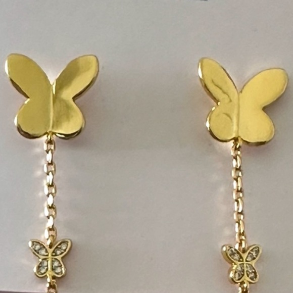 Kate spade ♠️ long butterfly delicate earrings - Picture 2 of 4